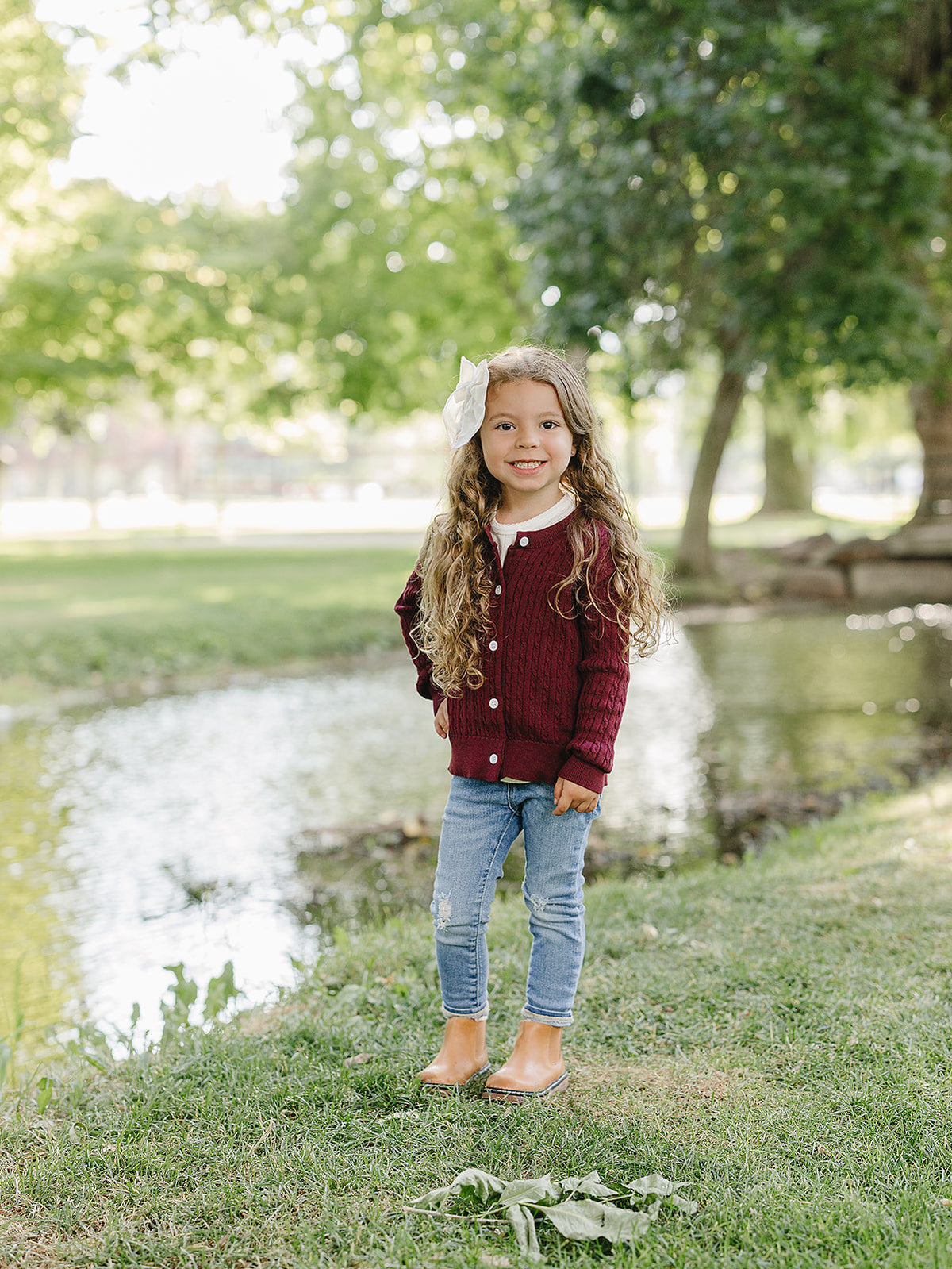 Burgundy Cable Knit Cardigan Mebie Baby