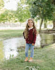 Burgundy Cable Knit Cardigan Mebie Baby