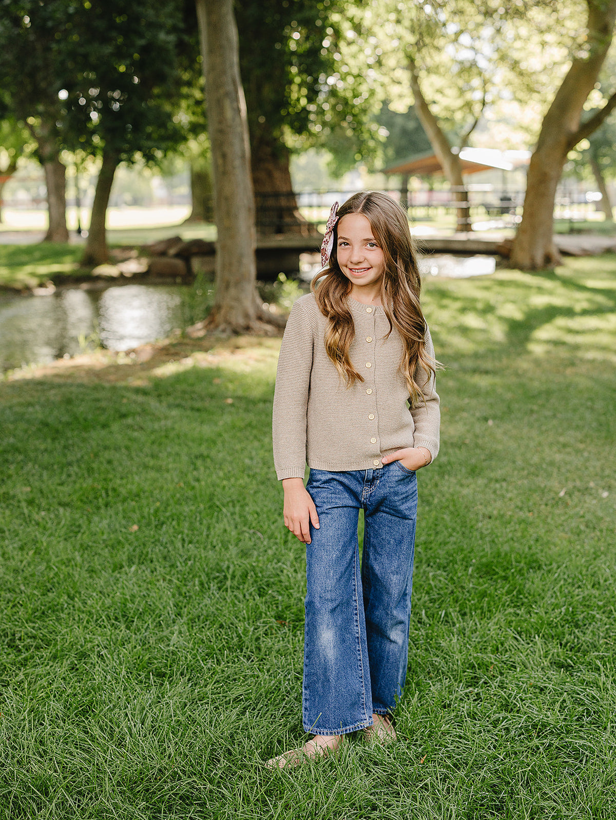 Brown Knit Button Down Cardigan Mebie Baby