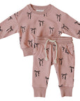 Blush Bows French Terry Set Mebie Baby