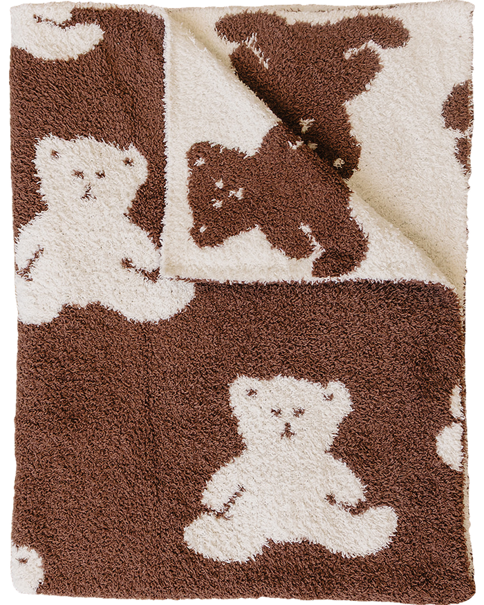 Teddy Bear Plush Blanket Mebie Baby