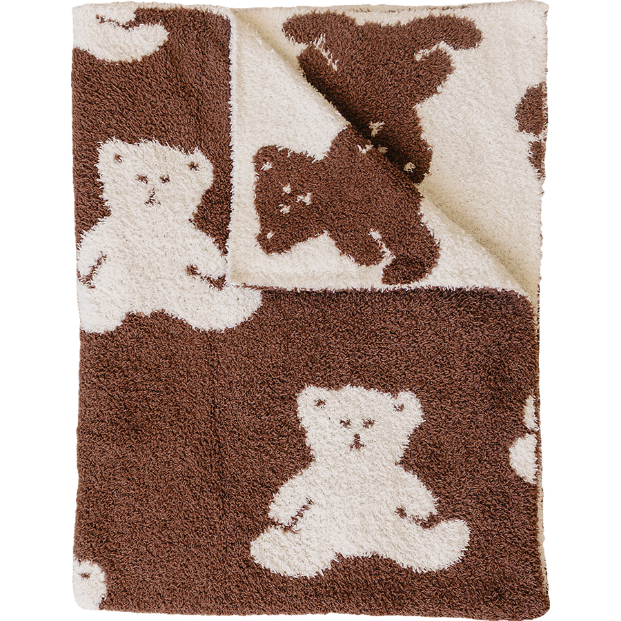 Teddy Bear Plush Blanket Mebie Baby