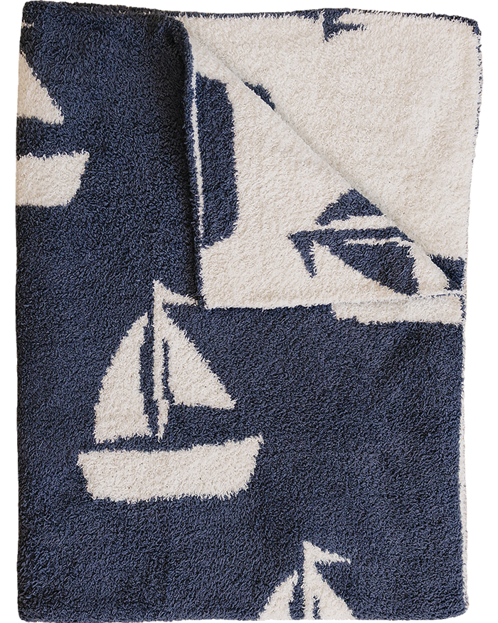Sailboat Plush Blanket Mebie Baby