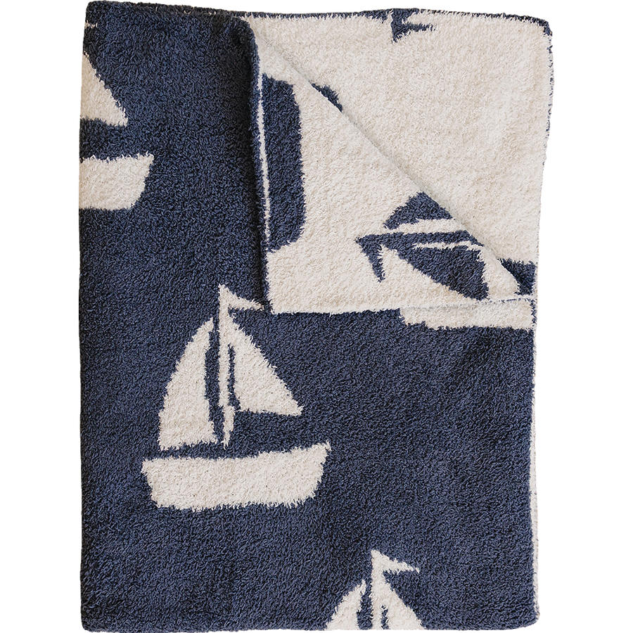 Sailboat Plush Blanket Mebie Baby