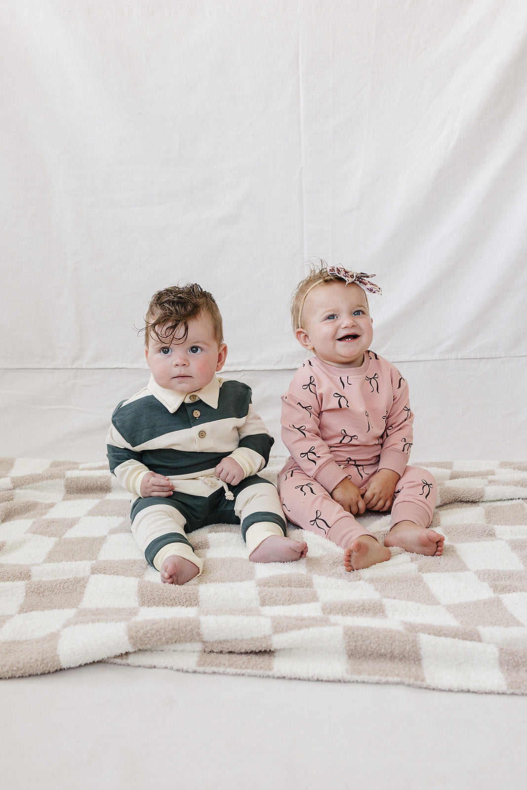 Blush Bows French Terry Set Mebie Baby