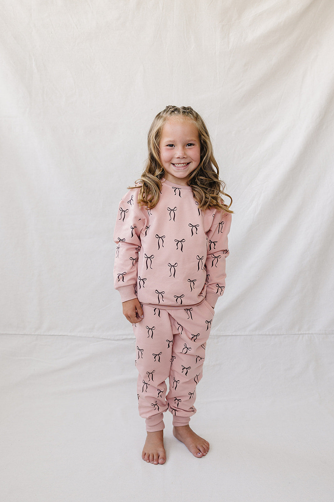 Blush Bows French Terry Set Mebie Baby