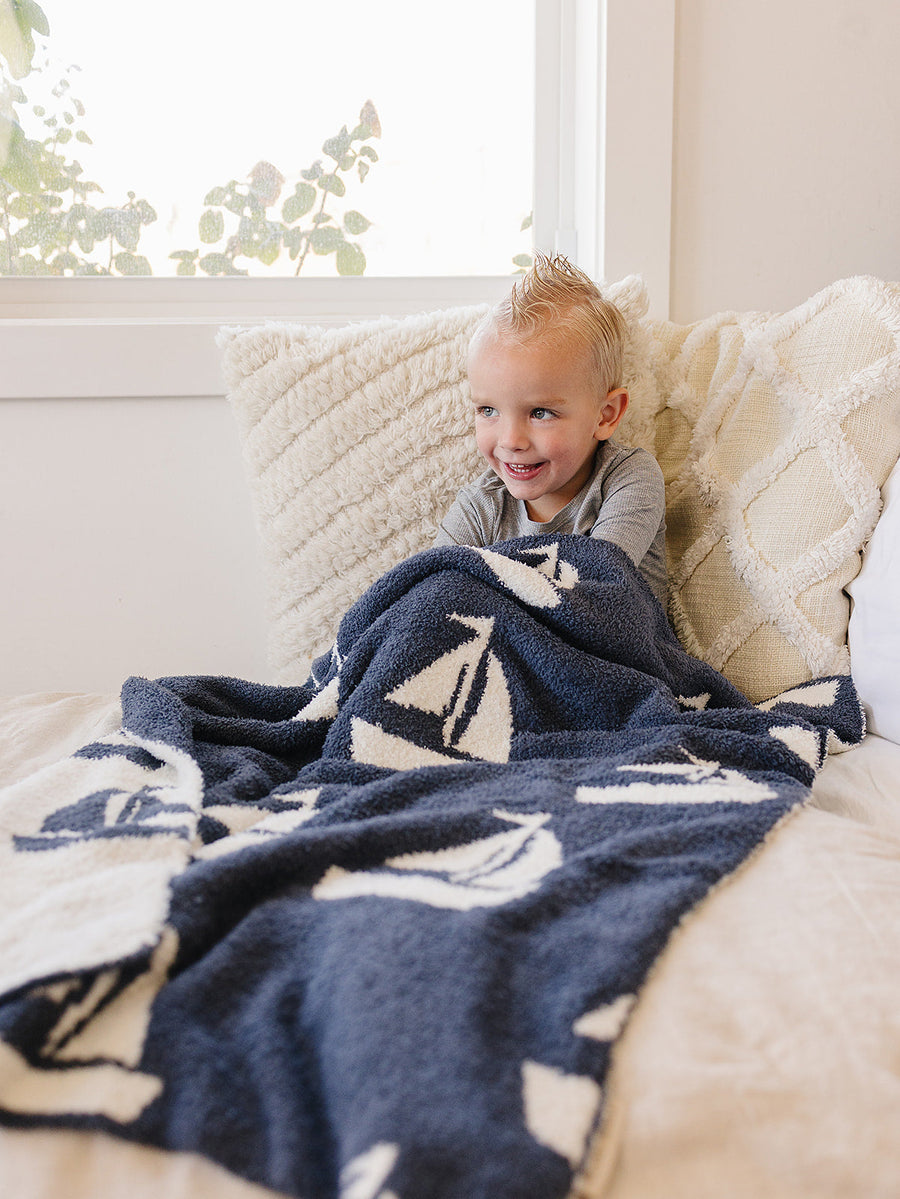 Sailboat Plush Blanket Mebie Baby