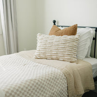 Taupe Checkered Twin Muslin Quilt