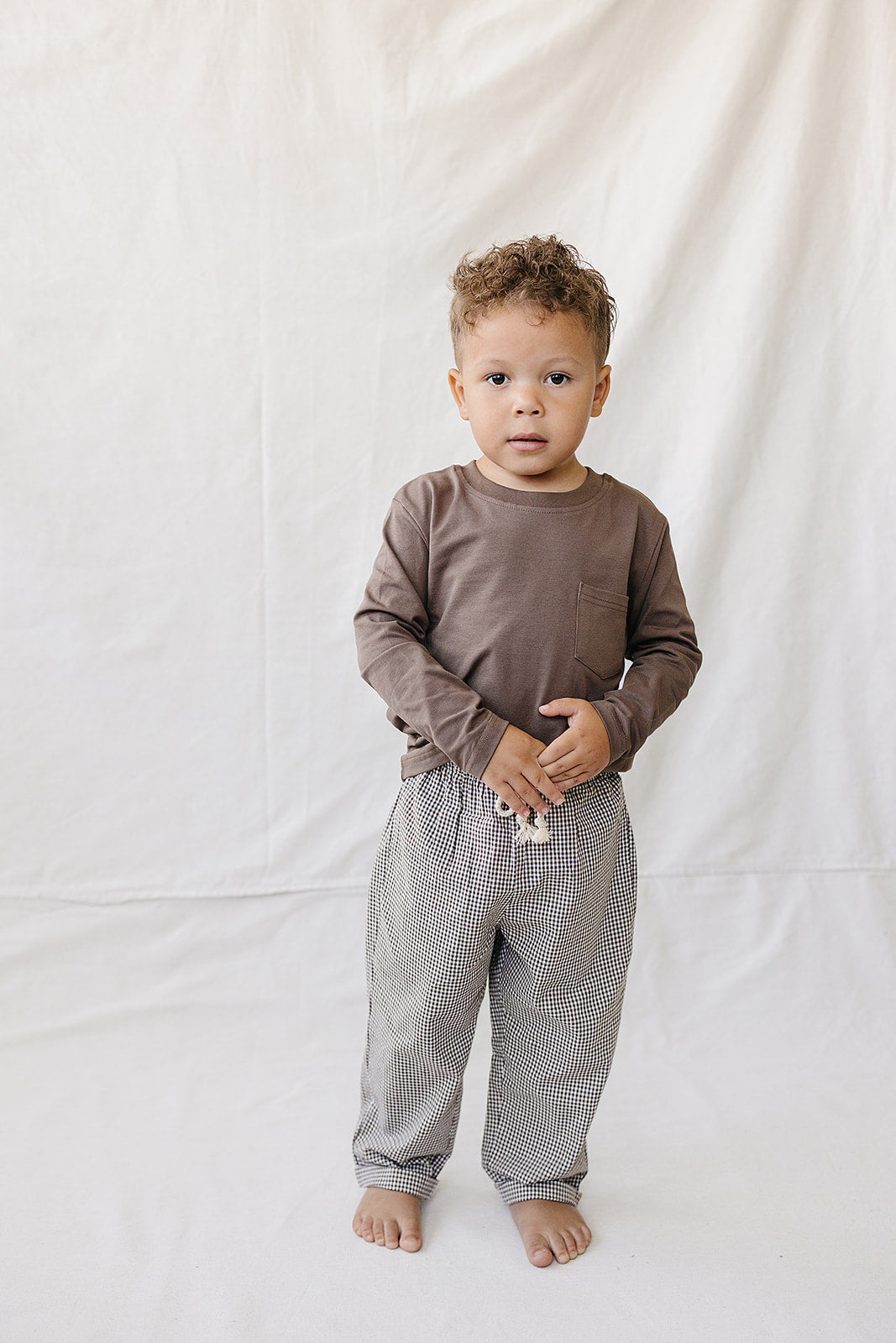 Brown Plaid Pants Mebie Baby