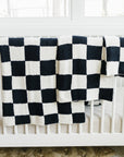 Black + White Checkered Plush Blanket