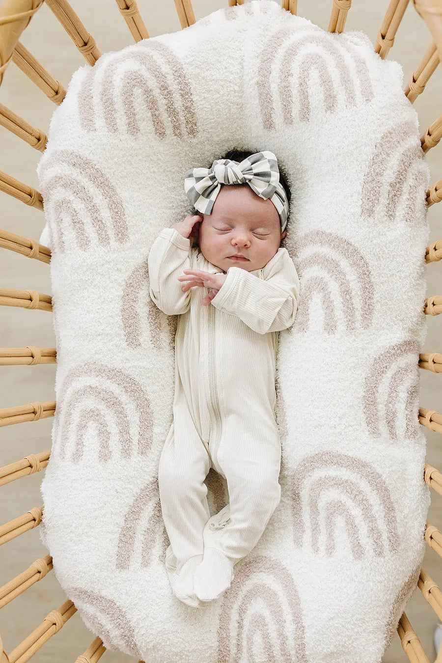 Light Green Checkered Bamboo Head Wrap Mebie Baby