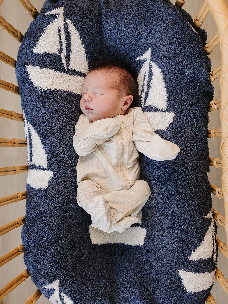 Sailboat Plush Blanket Mebie Baby