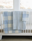 Light Blue Plaid Plush Blanket