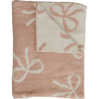 Pink Bow Plush Blanket Mebie Baby