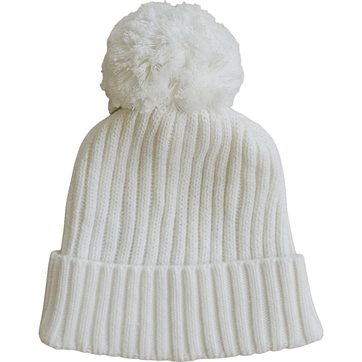 White Knit Beanie Mebie Baby