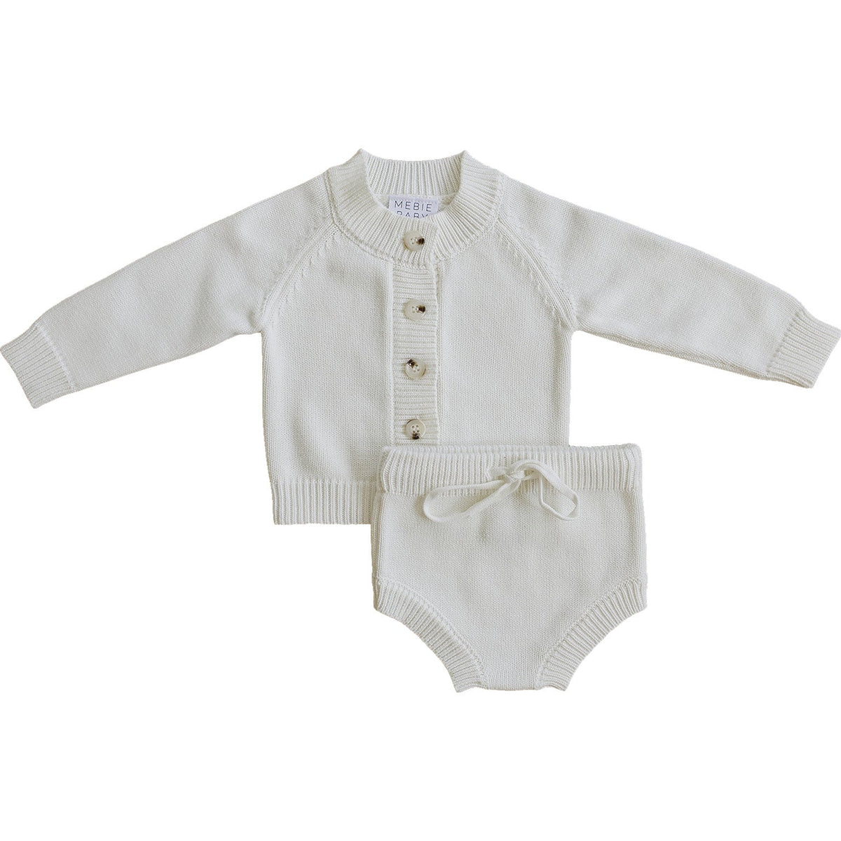 White Knit Bloomer Set Mebie Baby