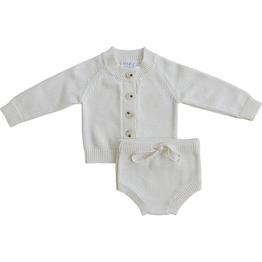 White Knit Bloomer Set Mebie Baby