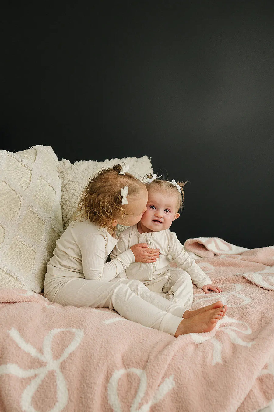 Pink Bow Plush Blanket Mebie Baby