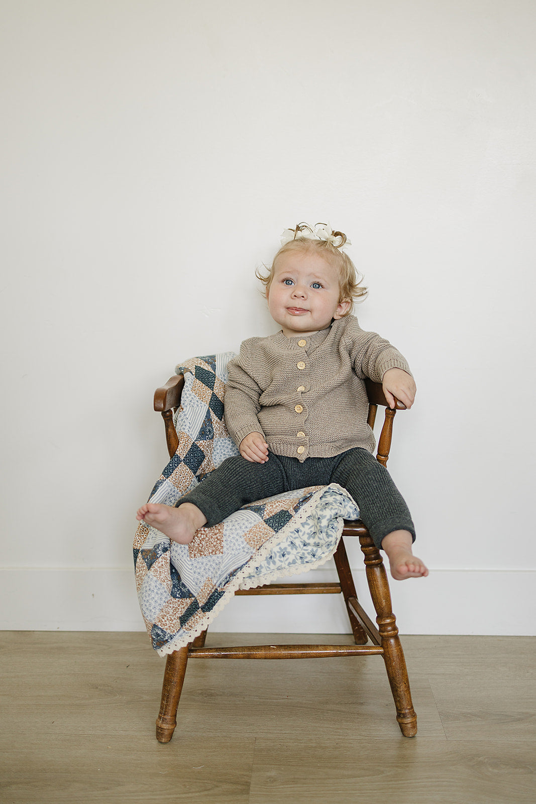 Brown Knit Button Down Cardigan Mebie Baby