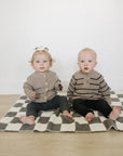 Brown + Charcoal Stripe Knit Sweater Mebie Baby
