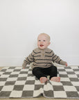 Brown + Charcoal Stripe Knit Sweater Mebie Baby