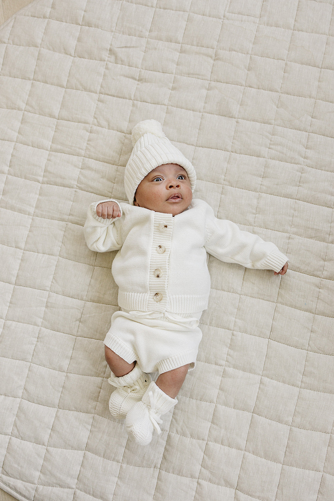 White Knit Bloomer Set Mebie Baby