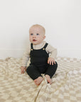 Charcoal Knit Pocket Overalls Mebie Baby