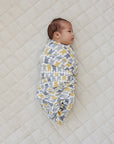 Dusty Blue Bunny Bamboo Stretch Swaddle