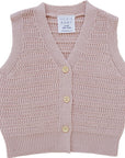 Pink Knit Button Down Vest