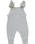 Grey Ruffle Knit Overalls