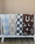 Light Blue Plaid Plush Blanket