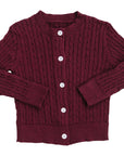 Burgundy Cable Knit Cardigan Mebie Baby