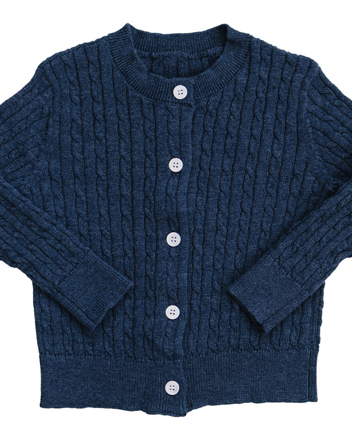Navy Cable Knit Cardigan Mebie Baby