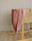 Vintage Pink Floral + Pink Stripes Muslin Quilt