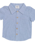 Blue Stripe Button Up Pocket Shirt