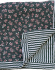Olive Bloom + Green Stripes Muslin Quilt