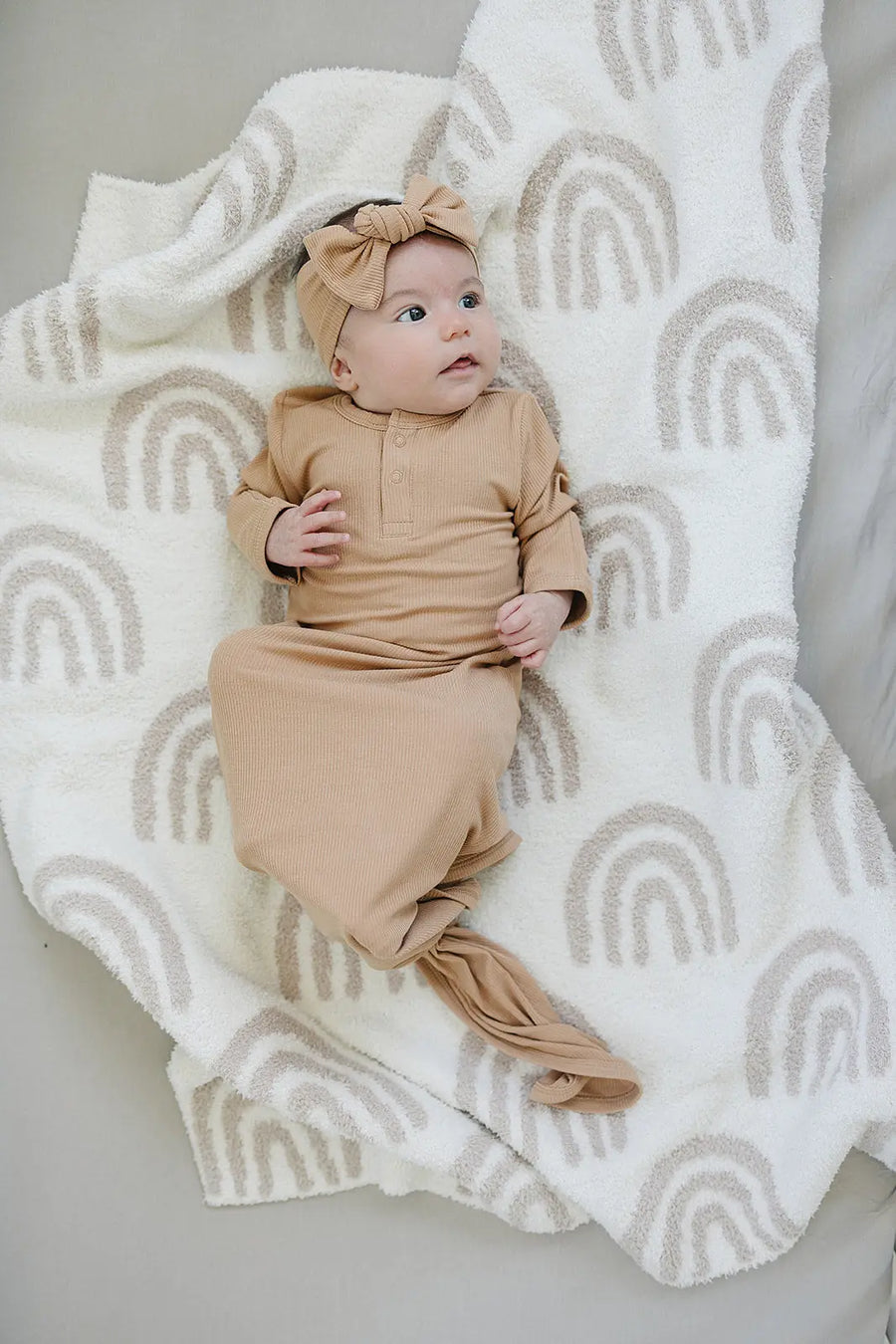 Latte Ribbed Bamboo Head Wrap Mebie Baby