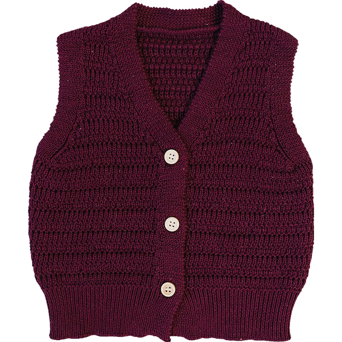 Burgundy Knit Vest Mebie Baby
