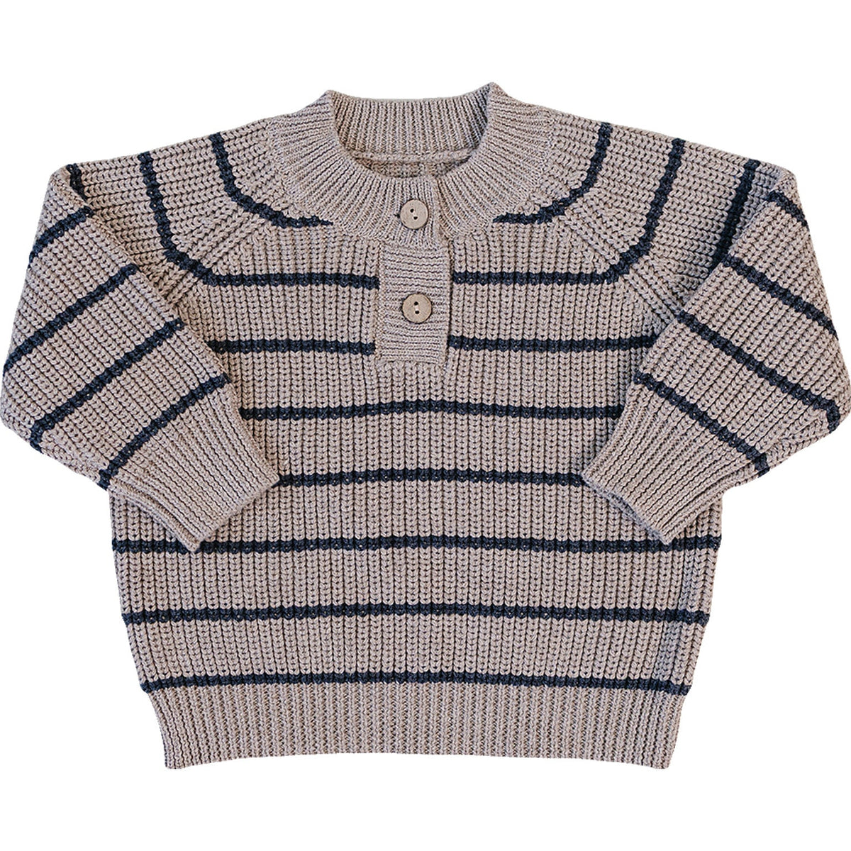 Brown + Charcoal Stripe Knit Sweater Mebie Baby