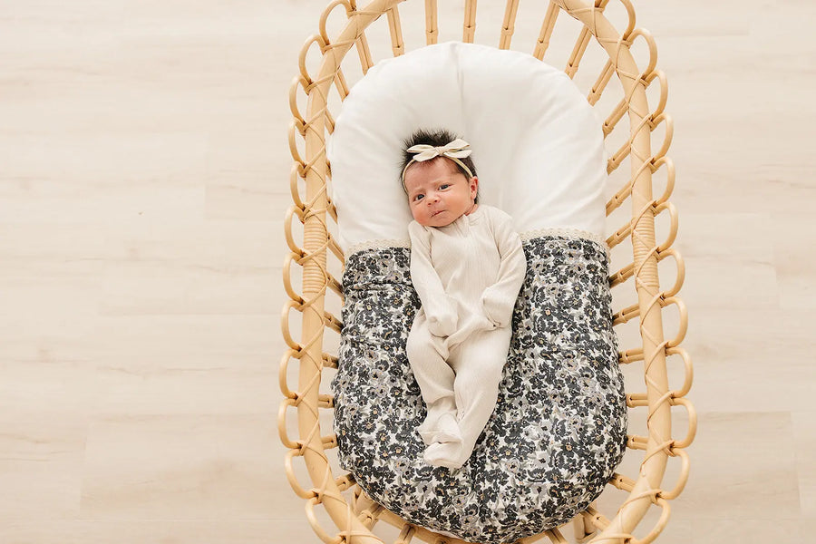 Liberty Floral + Coastal Plaid Lace Muslin Quilt Mebie Baby