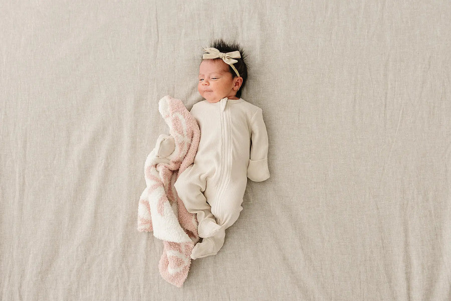 Pink Bow Plush Blanket Mebie Baby
