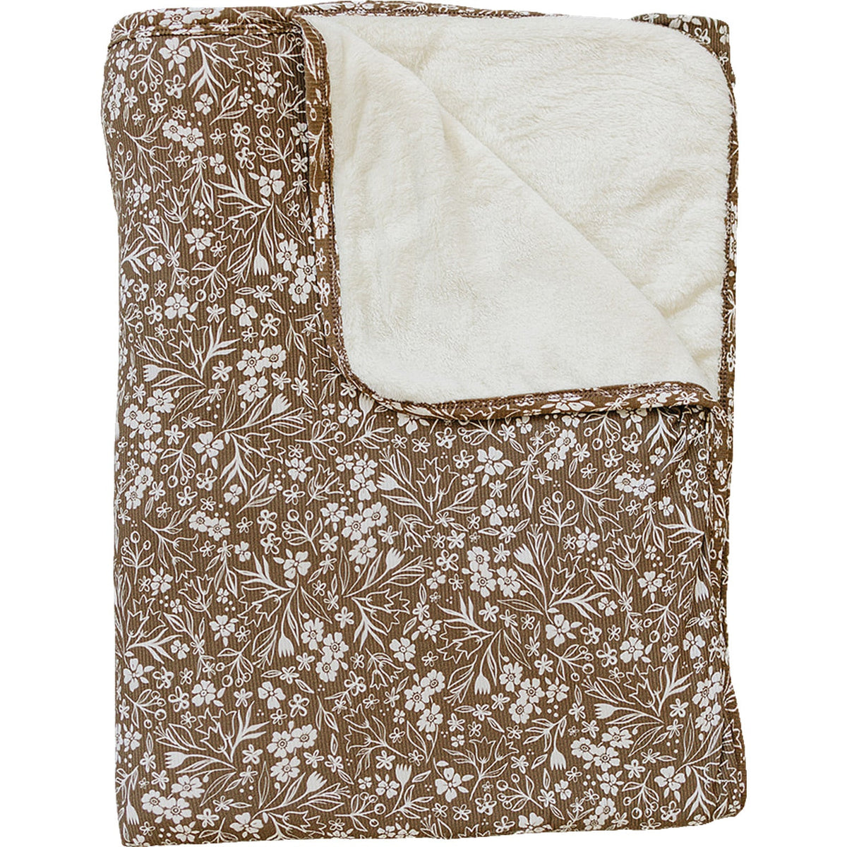 Brown Floral Bamboo Fleece Quilt Mebie Baby