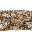 Brown Floral Ribbed Bamboo Head Wrap