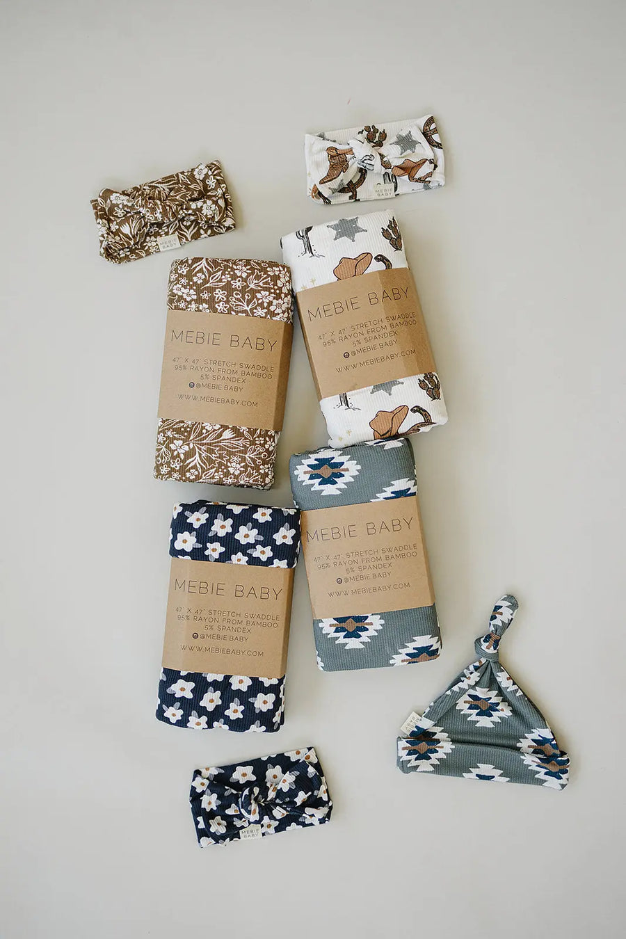 Navy Daisy Ribbed Bamboo Head Wrap Mebie Baby