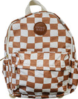 Rust Wavy Checkered Mini Backpack