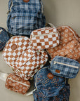 Rust Wavy Checkered Mini Backpack