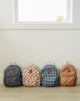 Rust Wavy Checkered Mini Backpack