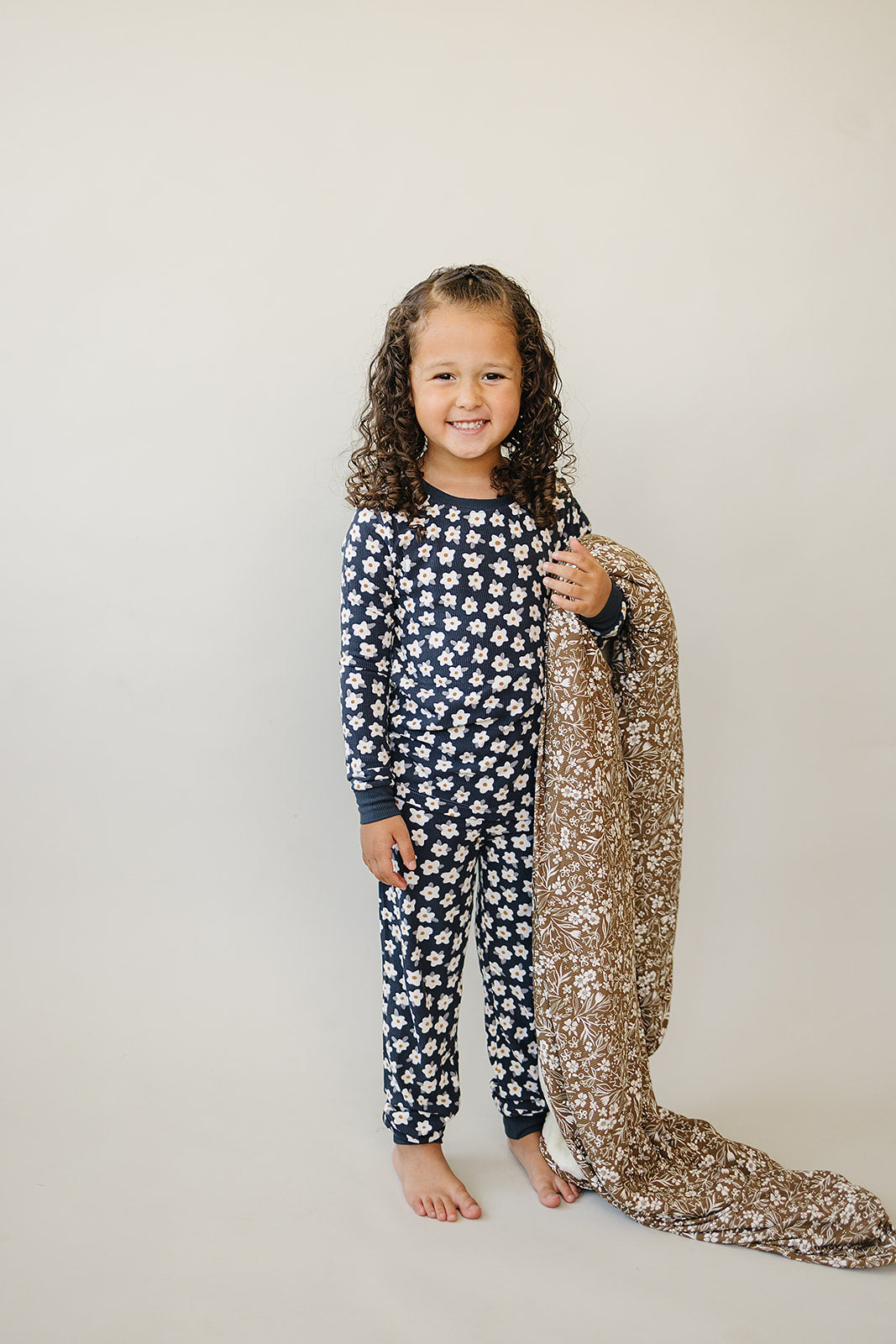 Brown Floral Bamboo Fleece Quilt Mebie Baby