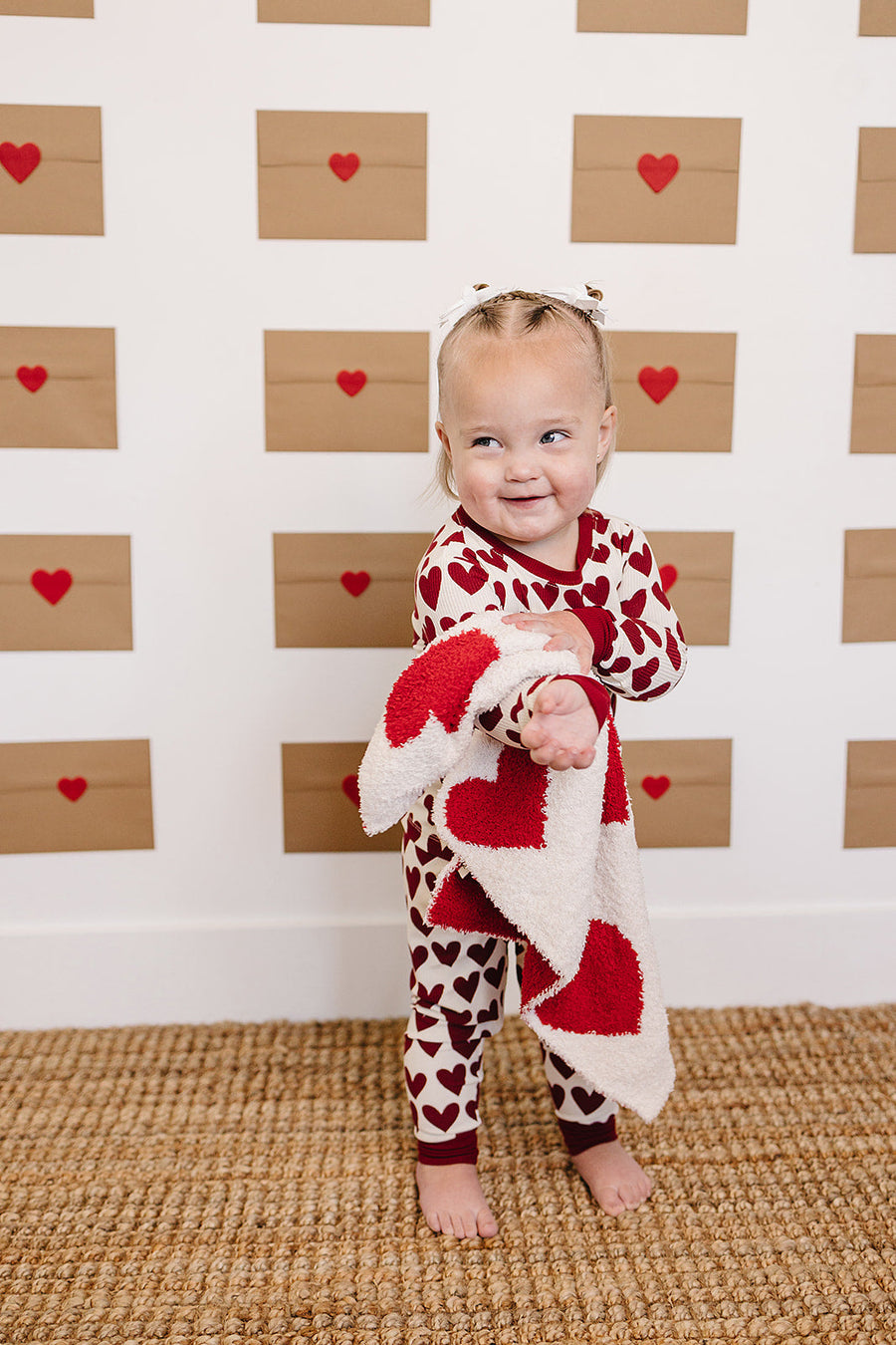 Hearts Plush Blanket Mebie Baby