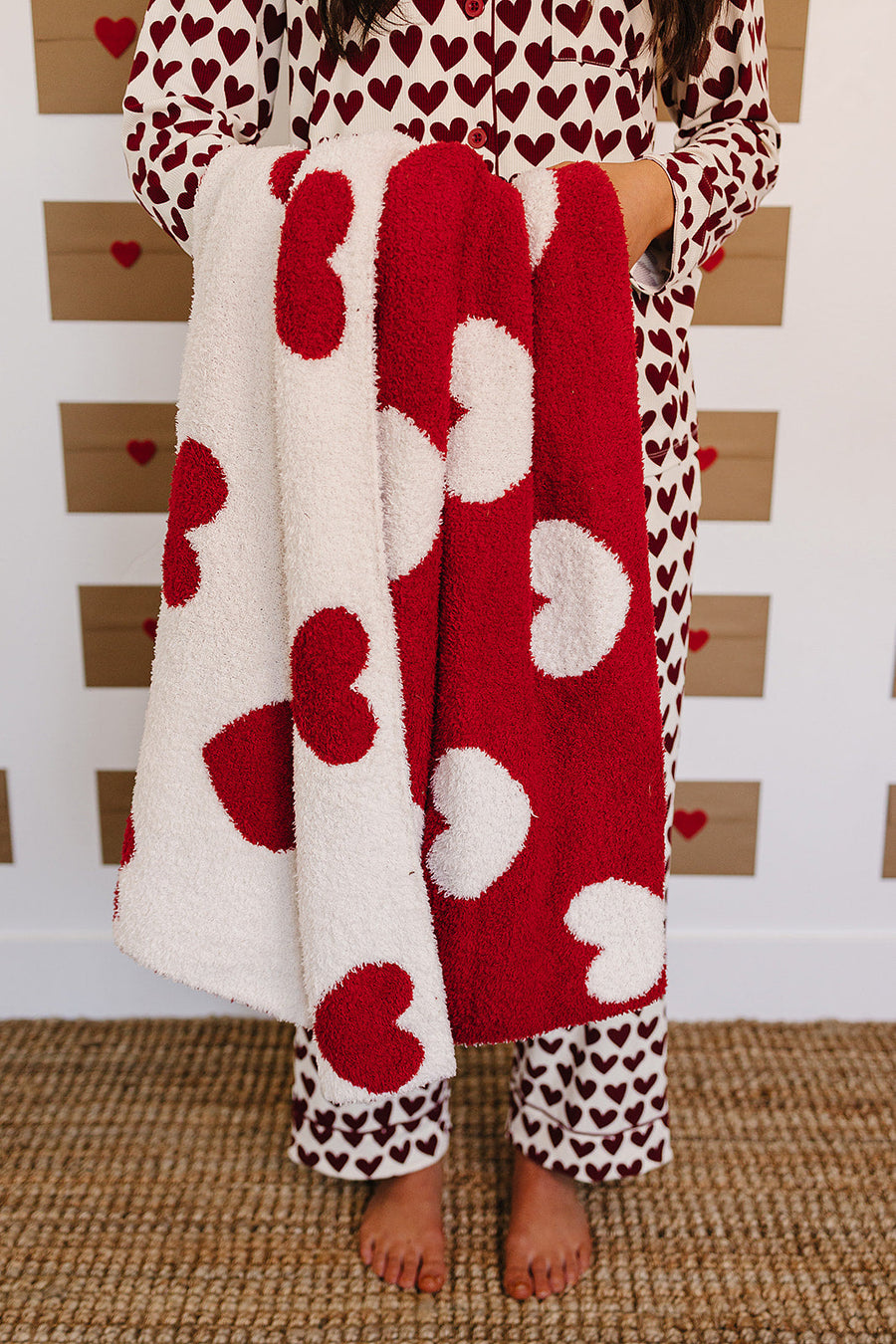 Hearts Plush Blanket Mebie Baby